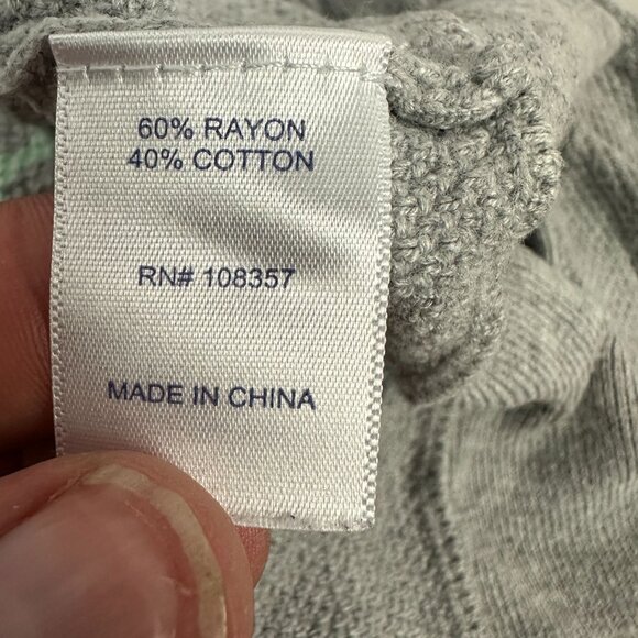 St Johns Bay Womens XL Knit Pullover Sweater Green Stripes Tie Hem Long Sleeve - Picture 4 of 5